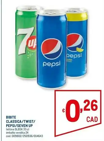 Metro Pepsi Light 330 G(ml) offerta