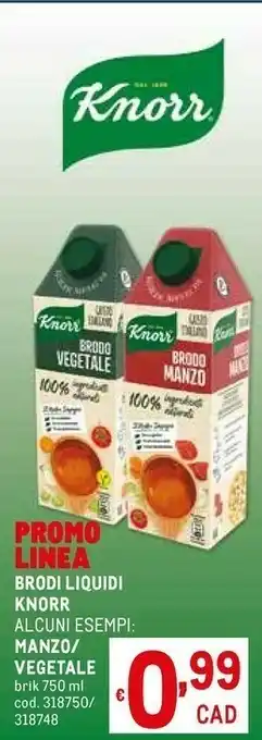 Metro Knorr Brodo Vegetale 9 Verdure 750 G(ml) offerta