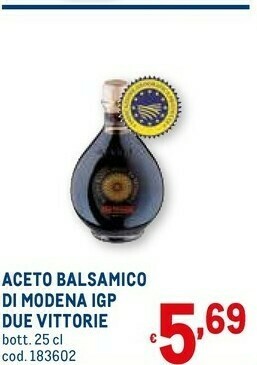 Metro Due vittorie Aceto Balsamico Di Modena IGP 250 G(ml) offerta
