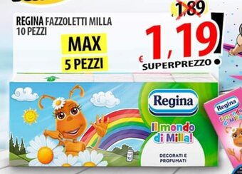 Il Genio Supermercato REGINA FAZZOLETTI MILLA 10 PEZZI offerta