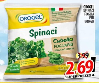 Il Genio Supermercato OROGEL SPINACI FOGLIA PIÙ 900 GR offerta