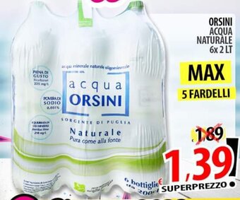 Il Genio Supermercato ORSINI ACQUA NATURALE 6x 2 LT offerta