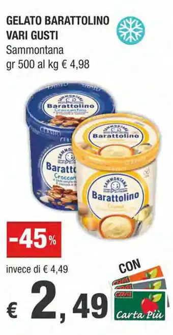 Crai GELATO BARATTOLINO VARI GUSTI Sammontana gr 500 offerta