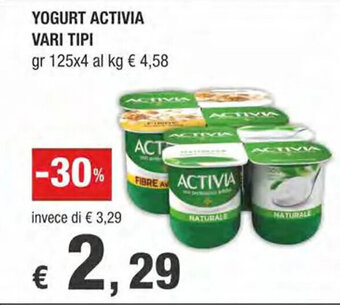 YOGURT ACTIVIA VARI TIPI gr 125x4