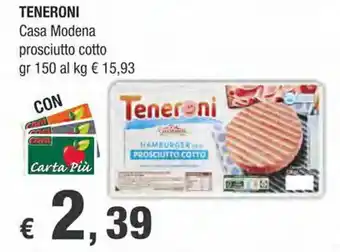 Crai TENERONI Casa Modena prosciutto cotto gr 150 offerta