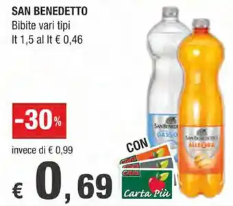 Crai SAN BENEDETTO Bibite vari tipi lt 1,5 offerta
