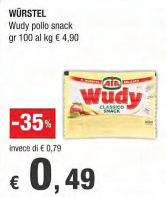 Crai WÜRSTEL Wudy pollo snack gr 100 offerta