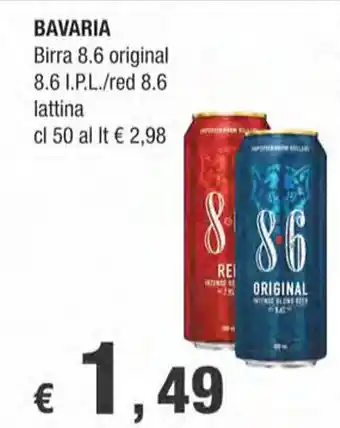 Crai BAVARIA Birra 8.6 original 8.6 1.P.L./red 8.6 lattina cl 50 offerta