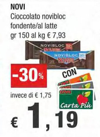 NOVI Cioccolato novibloc fondente/al latte gr 150