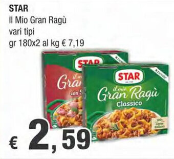 Crai STAR Il Mio Gran Ragù vari tipi gr 180x2 offerta