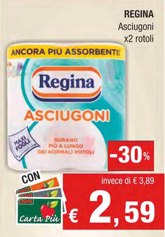 Crai REGINA Asciugoni x2 rotoli offerta