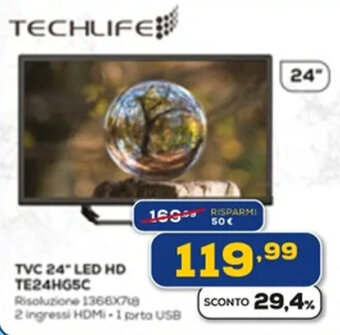 Euronics TECHLIFE TVC 24" LED HD TE24HG5C offerta