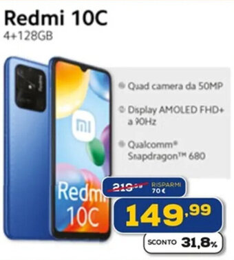 Euronics Redmi 10C offerta