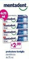 Acqua & Sapone Mentadent Protezione Famiglia Dentifricio 75 Ml offerta