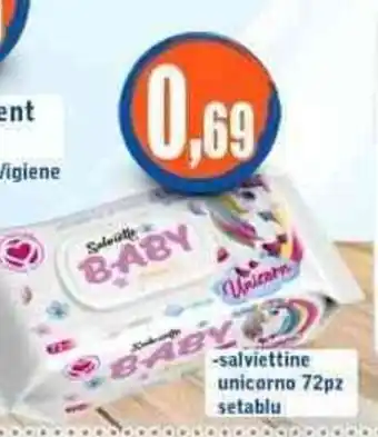 -salviettine unicorno 72pz setablu
