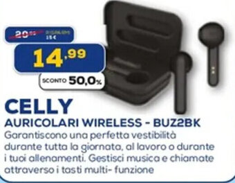 Euronics CELLY AURICOLARI WIRELESS - BUZ2BK offerta