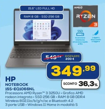 Euronics HP NOTEBOOK 15S-EQ1066NL offerta