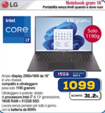 LG Notebook gram 16"