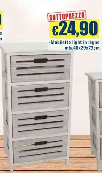 Giunigor -Mobiletto light in legno mis.40x29x73cm offerta