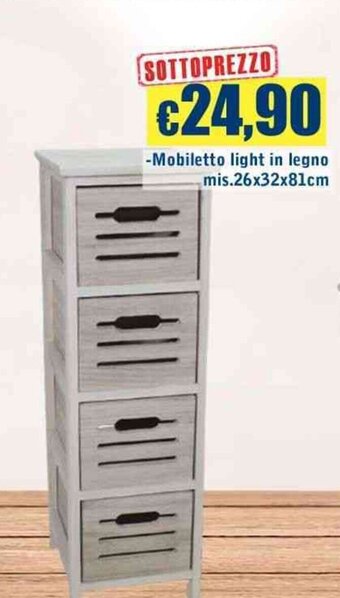 Giunigor -Mobiletto light in legno mis.26x32x81cm offerta