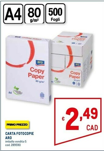 Metro Aro Carta Fotocopie offerta