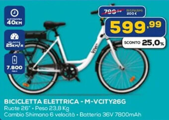 Euronics BICICLETTA ELETTRICA -M-VCITY26G offerta