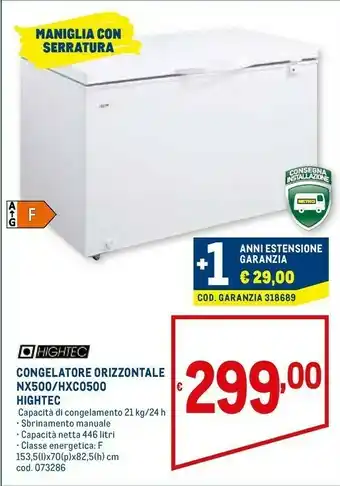 Metro Hightec Congelatore Orizzontale NX500/HXC0500 offerta