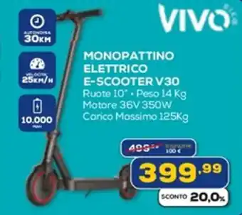 Euronics MONOPATTINO ELETTRICO E-SCOOTER V30 offerta