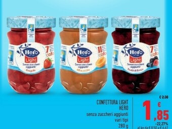Conad Superstore Hero Pesche Light 280 G(ml) offerta