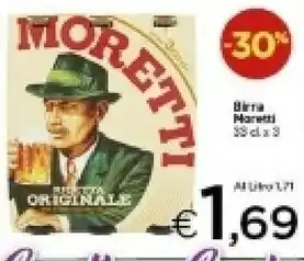 Crai Birra Moretti - Birra Ricetta Originale 990 g(ml) offerta