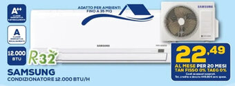 Euronics SAMSUNG CONDIZIONATORE 12.000 BTU/H offerta