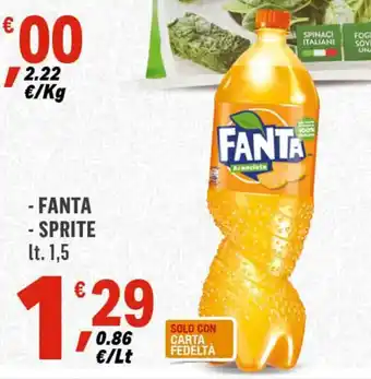 Supermercati Dok FANTA - SPRITE lt. 1,5 offerta