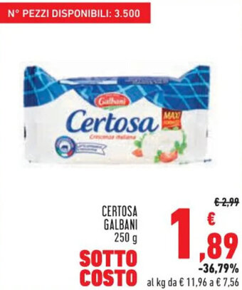 Conad Superstore CERTOSA GALBANI 250 g offerta