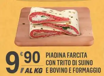 Supermercati Dok PIADINA FARCITA CON TRITO DI SUINO E BOVINO E FORMAGGIO offerta