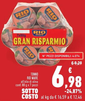 Conad Superstore TONNO RIO MARE all'olio di oliva conf. 80 g x 7 pezzi offerta