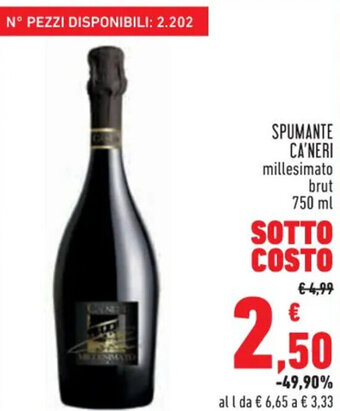 Conad Superstore SPUMANTE CA'NERI millesimato brut 750 ml offerta
