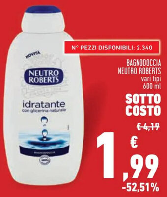Conad Superstore BAGNODOCCIA NEUTRO ROBERTS vari tipi 600 ml offerta