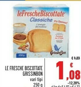 Conad Grissin Bon - Le Fresche Biscottate Gusto Classico 250 G(ml) offerta