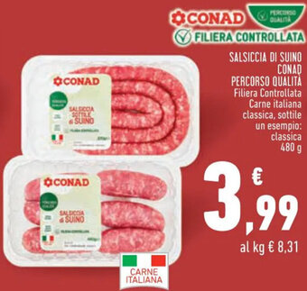Conad Superstore SALSICCIA DI SUINO CONAD PERCORSO QUALITÀ 480 g offerta