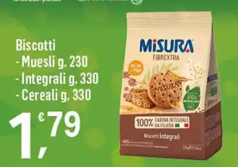 Supermercati Dok MISURA Biscotti - Muesli g. 230 offerta
