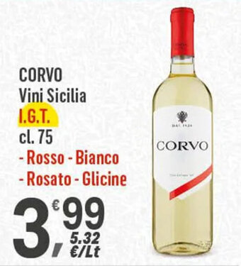 Supermercati Dok CORVO Vini Sicilia I.G.T. cl. 75 offerta