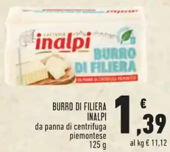 Conad Superstore BURRO DI FILIERA INALPI 125 g offerta