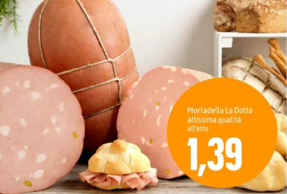 Mortadella La Dotta altissima qualità all'etto offerta di Madis