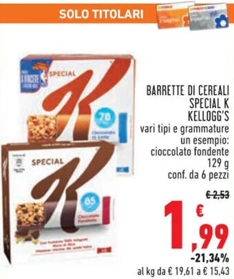 Conad Superstore BARRETTE DI CEREALI SPECIAL K KELLOGG'S 129 g offerta