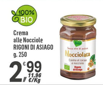 Supermercati Dok Crema alle Nocciole RIGONI DI ASIAGO g. 250 offerta