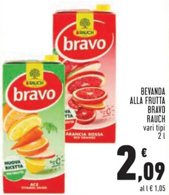Conad Superstore BEVANDA ALLA FRUTTA BRAVO RAUCH vari tipi 2 L offerta