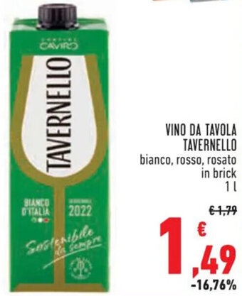 Conad Superstore VINO DA TAVOLA TAVERNELLO 1 L offerta