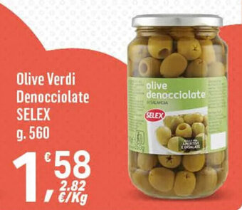Supermercati Dok Olive Verdi Denocciolate SELEX g. 560 offerta