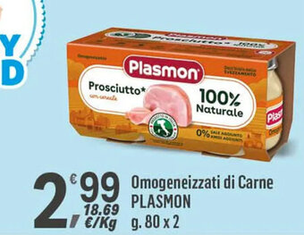 Supermercati Dok Omogeneizzati di Carne PLASMON g. 80 x 2 offerta