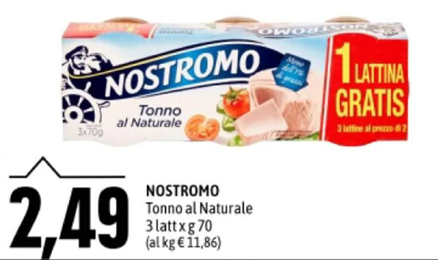 Madis NOSTROMO Tonno al Naturale 3 latt x g 70 offerta